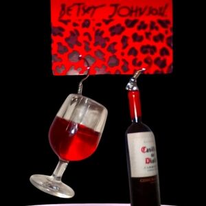 BETSEY JOHNSON WINE BOTTLE/GLASS 3D EARRINGS  NWOT